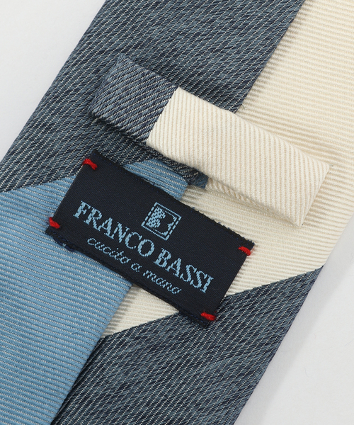 FRANCO BASSI（フランコバッシ）の「FRANCO BASSI (フランコ バッシ) Twill Wide Stripe タイ（ネクタイ・メンズ・クリアブルー・FREE）」の2枚目の写真