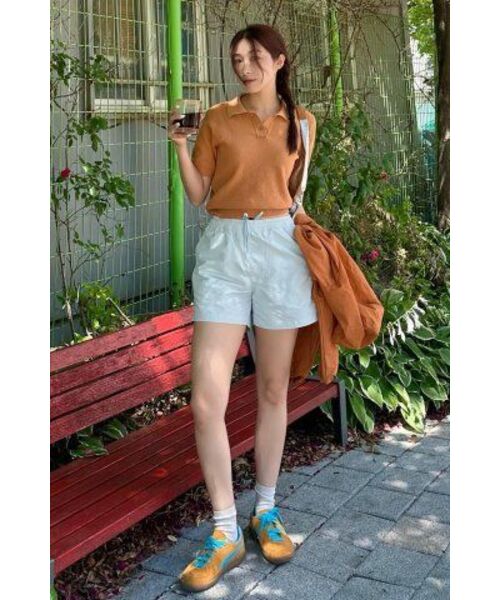 COVERNAT WOMAN(カバーナットウーマン)の「ウィメンズベーシックワッフルカラーニットディープサーモン(ニット/セーター・レディース・その他・WS/WM)」の8枚目の写真