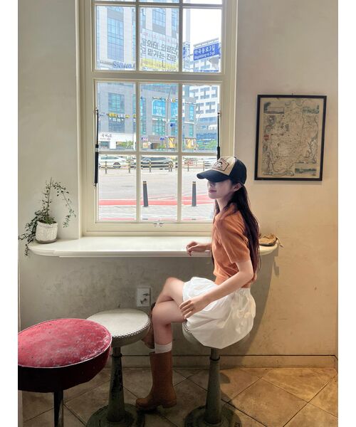 COVERNAT WOMAN(カバーナットウーマン)の「ウィメンズベーシックワッフルカラーニットディープサーモン(ニット/セーター・レディース・その他・WS/WM)」の11枚目の写真
