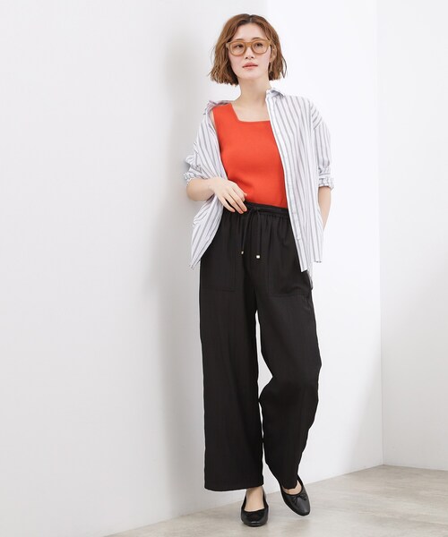 grove(グローブ)の「【貴島明日香さん着用】リラックスドロストイージーワイドパンツ(その他パンツ・レディース・キャメル/ブラック/ナチュラル・02/03/01/04/05)」の5枚目の写真