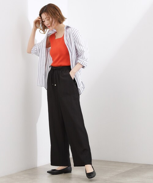 grove(グローブ)の「【貴島明日香さん着用】リラックスドロストイージーワイドパンツ(その他パンツ・レディース・キャメル/ブラック/ナチュラル・02/03/01/04/05)」の6枚目の写真