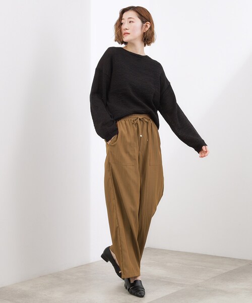 grove(グローブ)の「【貴島明日香さん着用】リラックスドロストイージーワイドパンツ(その他パンツ・レディース・キャメル/ブラック/ナチュラル・02/03/01/04/05)」の11枚目の写真