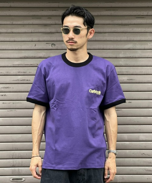 Carhartt(カーハート)の「【Carhartt WIP】S/S IP RINGER T-SHIRT(Tシャツ/カットソー・メンズ・ブルー/ホワイト/パープル・LARGE/MEDIUM/X-LARGE)」の3枚目の写真