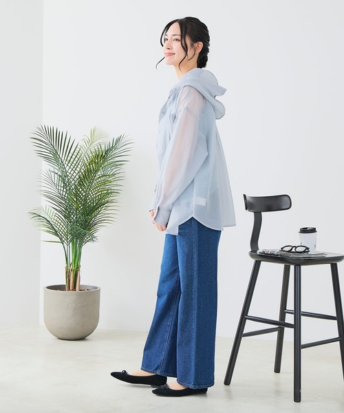 fort point(フォーポイント)の「【C-FORT POINT/フォートポイント】シアー素材 フードシャツ(シャツ/ブラウス・レディース・ピンク/ブラウン/グレー/ブラック/アイボリー/ブルー・FREE)」の13枚目の写真