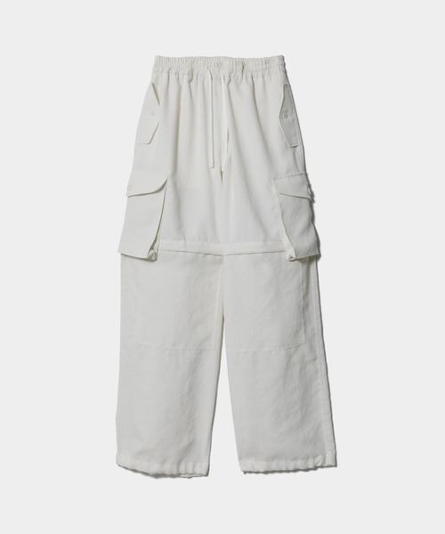 beautiful people(ビューティフルピープル)の「Polyester panama length change pants(カーゴパンツ・レディース・ブラック/アイボリー・36/38)」の1枚目の写真