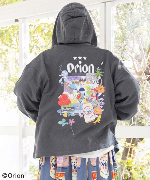 ScoLar(スカラー)の「161681:orion×ScoLar save the planet ジップパーカー(パーカー・レディース・ブルー/チャコールグレー/オフホワイト・L/M)」の2枚目の写真