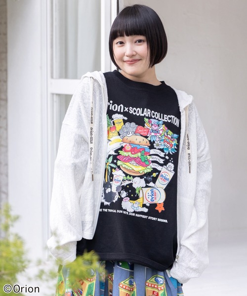 ScoLar(スカラー)の「161681:orion×ScoLar save the planet ジップパーカー(パーカー・レディース・ブルー/チャコールグレー/オフホワイト・L/M)」の4枚目の写真