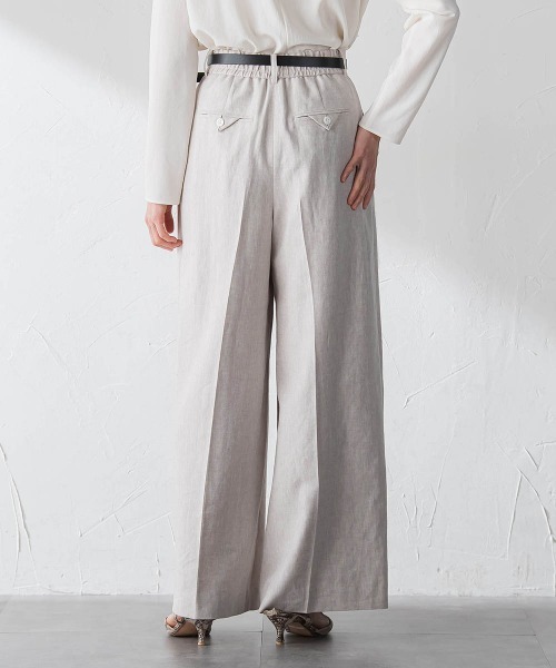 LAUTREAMONT(ロートレアモン)の「クラシックポリリネンヘリンボンパンツ(その他パンツ・レディース・ベージュ・7号/11号/9号)」の10枚目の写真