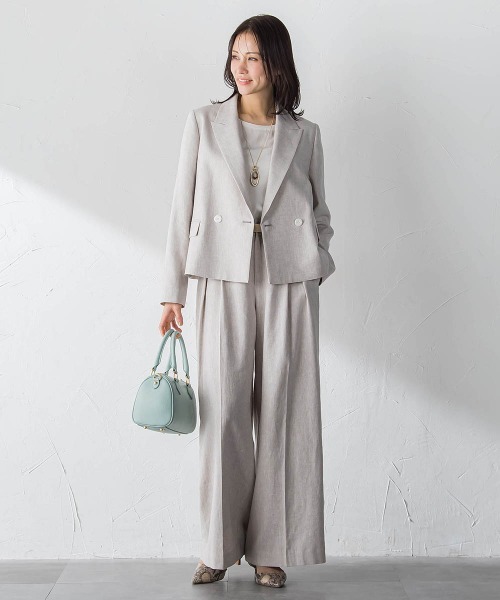 LAUTREAMONT(ロートレアモン)の「クラシックポリリネンヘリンボンパンツ(その他パンツ・レディース・ベージュ・7号/11号/9号)」の11枚目の写真