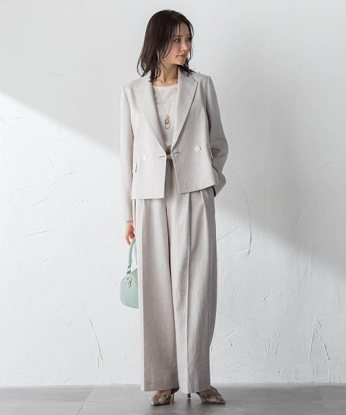 LAUTREAMONT(ロートレアモン)の「クラシックポリリネンヘリンボンパンツ(その他パンツ・レディース・ベージュ・7号/11号/9号)」の12枚目の写真