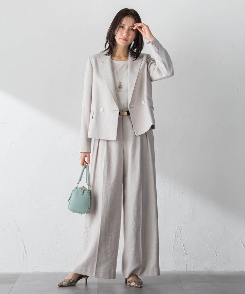 LAUTREAMONT(ロートレアモン)の「クラシックポリリネンヘリンボンパンツ(その他パンツ・レディース・ベージュ・7号/11号/9号)」の13枚目の写真