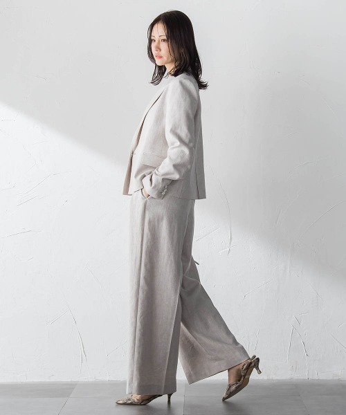 LAUTREAMONT(ロートレアモン)の「クラシックポリリネンヘリンボンパンツ(その他パンツ・レディース・ベージュ・7号/11号/9号)」の14枚目の写真