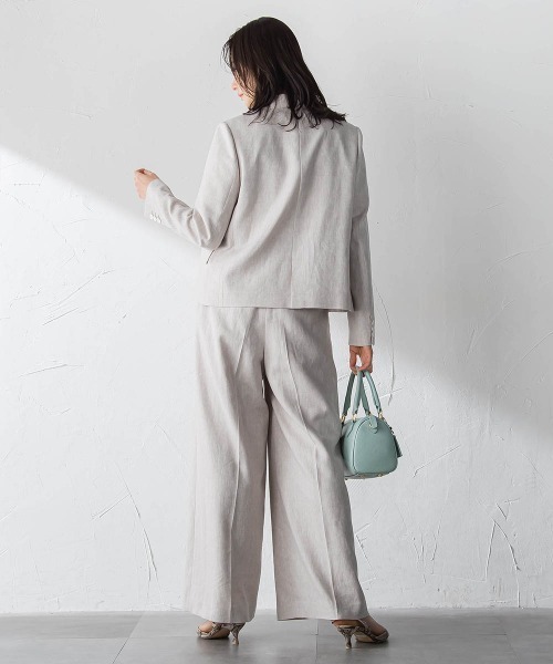 LAUTREAMONT(ロートレアモン)の「クラシックポリリネンヘリンボンパンツ(その他パンツ・レディース・ベージュ・7号/11号/9号)」の15枚目の写真