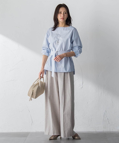 LAUTREAMONT(ロートレアモン)の「クラシックポリリネンヘリンボンパンツ(その他パンツ・レディース・ベージュ・7号/11号/9号)」の20枚目の写真