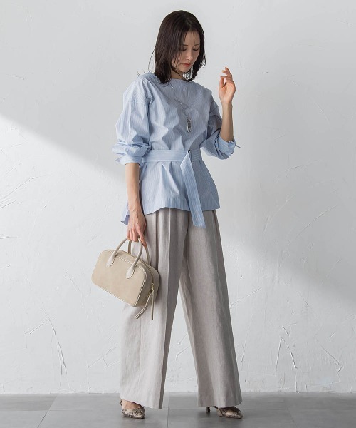 LAUTREAMONT(ロートレアモン)の「クラシックポリリネンヘリンボンパンツ(その他パンツ・レディース・ベージュ・7号/11号/9号)」の21枚目の写真