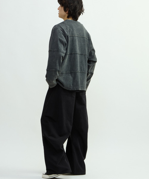CONVERSE TOKYO(コンバーストウキョウ)の「VINTAGE-LIKE BARREL LEG PANTS(その他パンツ・レディース・グレー/ブラック・MEDIUM/SMALL)」の5枚目の写真