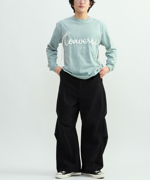 CONVERSE TOKYO(コンバーストウキョウ)の「VINTAGE-LIKE BARREL LEG PANTS(その他パンツ・レディース・グレー/ブラック・MEDIUM/SMALL)」の7枚目の写真