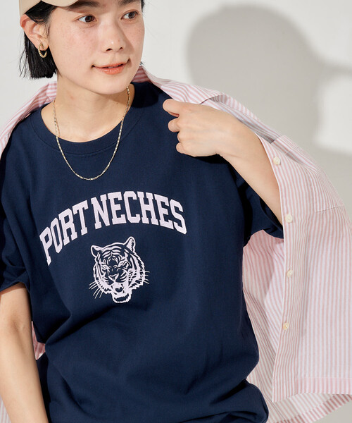 タイガープリントTシャツ/カレッジプリントTシャツ/TORA Tシャツ/トラ