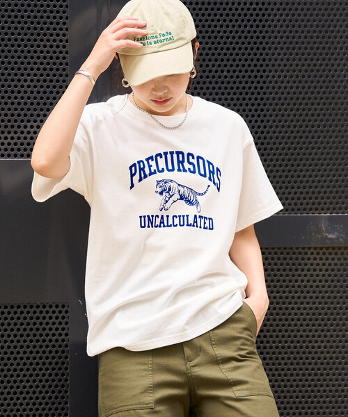 FREAK'S STORE(フリークスストア)の「タイガープリントTシャツ/カレッジプリントTシャツ/TORA Tシャツ/トラ柄(Tシャツ/カットソー・レディース・オフホワイト/ライトグレー/ホワイト/ネイビー・フリ-)」の3枚目の写真