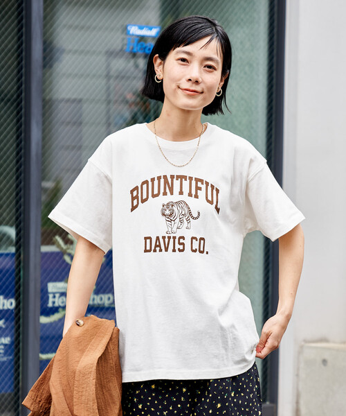 FREAK'S STORE(フリークスストア)の「タイガープリントTシャツ/カレッジプリントTシャツ/TORA Tシャツ/トラ柄(Tシャツ/カットソー・レディース・オフホワイト/ライトグレー/ホワイト/ネイビー・フリ-)」の12枚目の写真