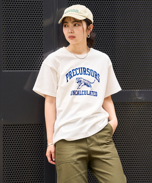 FREAK'S STORE(フリークスストア)の「タイガープリントTシャツ/カレッジプリントTシャツ/TORA Tシャツ/トラ柄(Tシャツ/カットソー・レディース・オフホワイト/ライトグレー/ホワイト/ネイビー・フリ-)」の17枚目の写真