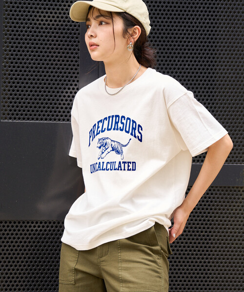 FREAK'S STORE(フリークスストア)の「タイガープリントTシャツ/カレッジプリントTシャツ/TORA Tシャツ/トラ柄(Tシャツ/カットソー・レディース・オフホワイト/ライトグレー/ホワイト/ネイビー・フリ-)」の18枚目の写真