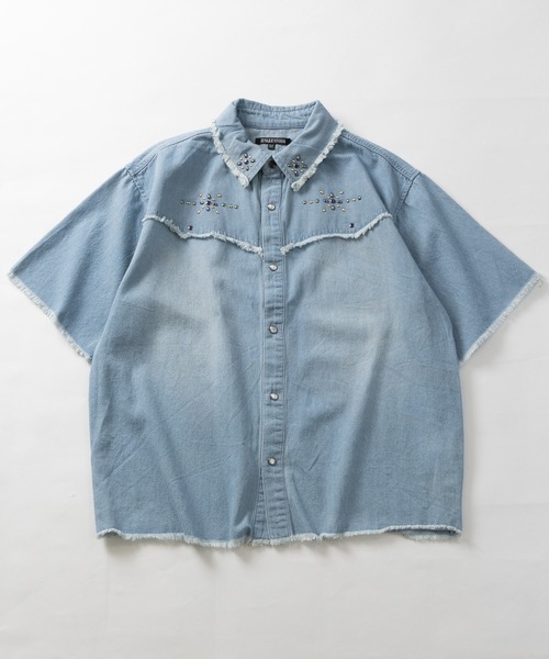 JOHN'S CLOSET(ジョンズクローゼット)の「【31】スタッズデザイン デニムウエスタンシャツ(シャツ/ブラウス・メンズ・ネイビー/サックスブルー/ブラック・LARGE/MEDIUM)」の8枚目の写真