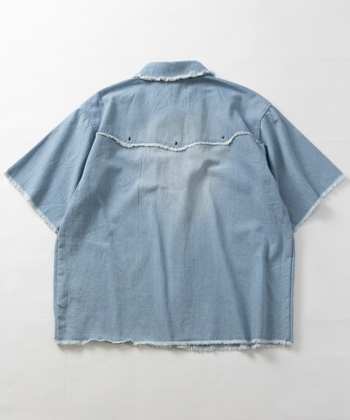 JOHN'S CLOSET(ジョンズクローゼット)の「【31】スタッズデザイン デニムウエスタンシャツ(シャツ/ブラウス・メンズ・ネイビー/サックスブルー/ブラック・LARGE/MEDIUM)」の9枚目の写真
