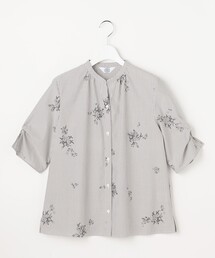 J.PRESS（ジェイプレス）の「【一枚で着映え】ストライプ×フラワープリント ブラウス（シャツ/ブラウス）」