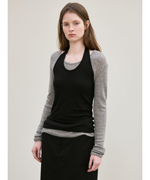 ribbed halter top (black)