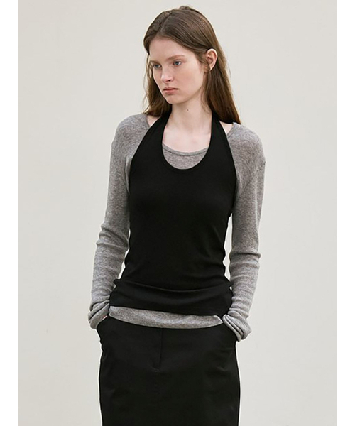le（ル）の「ribbed halter top (black)（Tシャツ/カットソー・レディース・その他・FREE）」の2枚目の写真
