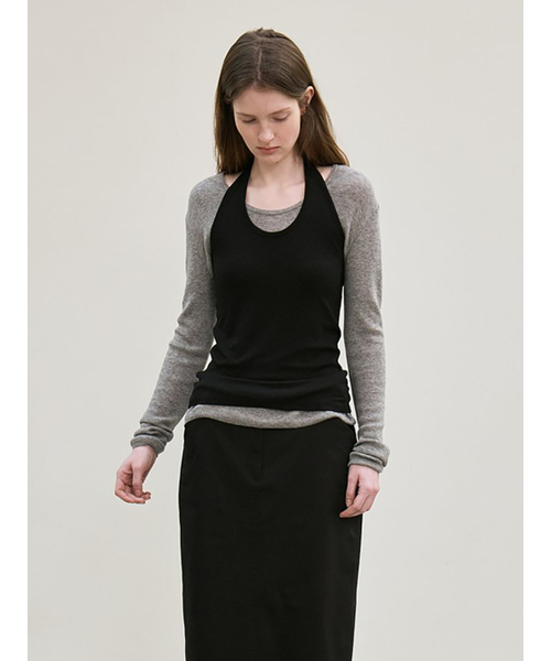 le（ル）の「ribbed halter top (black)（Tシャツ/カットソー・レディース・その他・FREE）」の4枚目の写真
