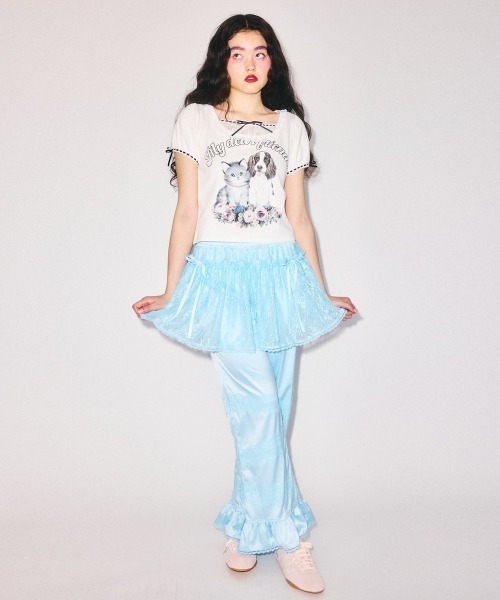 Candy Stripper(キャンディストリッパー)の「MY DEAR FRIENDS COQUETTE トップス(Tシャツ/カットソー・レディース・ピンク/グレー/オフホワイト・FREE)」の4枚目の写真