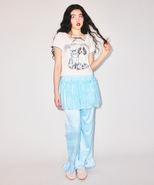 Candy Stripper(キャンディストリッパー)の「MY DEAR FRIENDS COQUETTE トップス(Tシャツ/カットソー・レディース・ピンク/グレー/オフホワイト・FREE)」の7枚目の写真