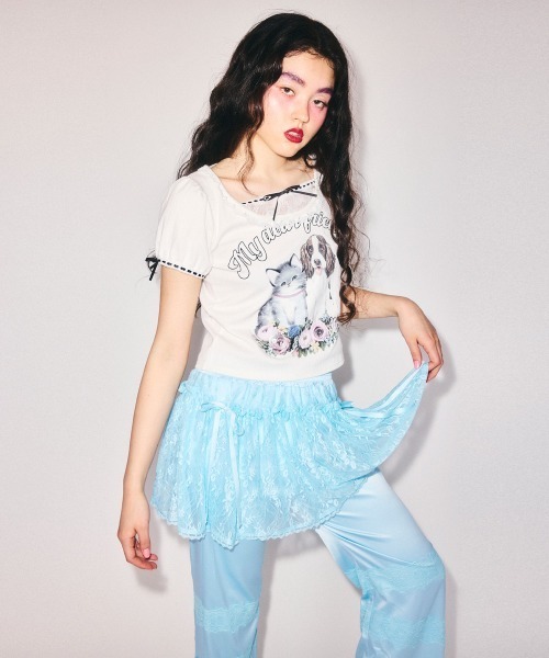 Candy Stripper(キャンディストリッパー)の「MY DEAR FRIENDS COQUETTE トップス(Tシャツ/カットソー・レディース・ピンク/グレー/オフホワイト・FREE)」の10枚目の写真