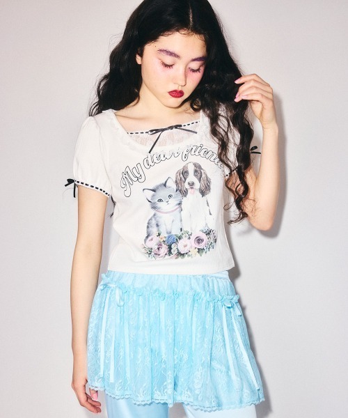 Candy Stripper(キャンディストリッパー)の「MY DEAR FRIENDS COQUETTE トップス(Tシャツ/カットソー・レディース・ピンク/グレー/オフホワイト・FREE)」の14枚目の写真