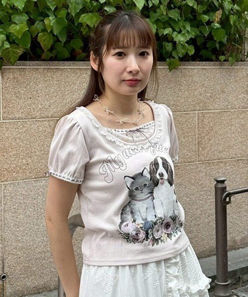 Candy Stripper(キャンディストリッパー)の「MY DEAR FRIENDS COQUETTE トップス(Tシャツ/カットソー・レディース・ピンク/グレー/オフホワイト・FREE)」の22枚目の写真