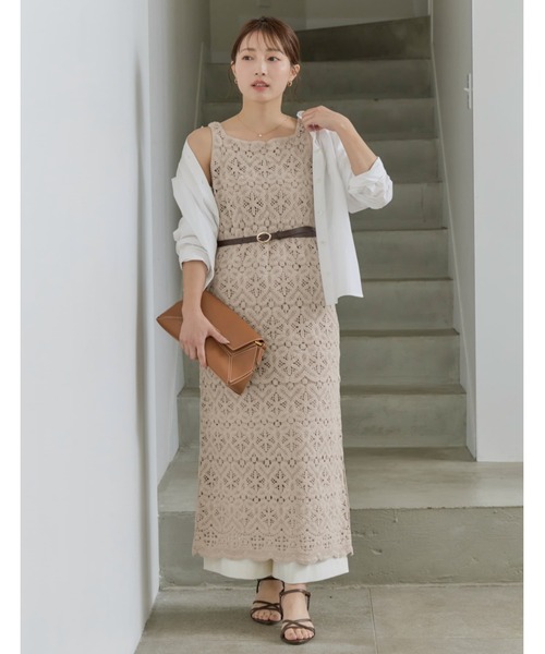 COHINA（コヒナ）の「2wayクロシェワンピース 【低身長・小柄女性】（ワンピース・レディース・ベージュ/ホワイト/ブラック・REGULAR/SHORT）」の20枚目の写真