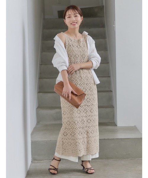 COHINA（コヒナ）の「2wayクロシェワンピース 【低身長・小柄女性】（ワンピース・レディース・ベージュ/ホワイト/ブラック・REGULAR/SHORT）」の21枚目の写真