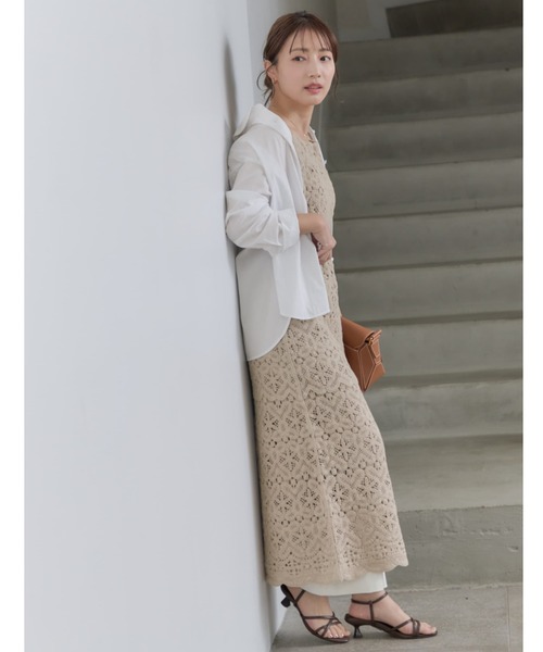 COHINA（コヒナ）の「2wayクロシェワンピース 【低身長・小柄女性】（ワンピース・レディース・ベージュ/ホワイト/ブラック・REGULAR/SHORT）」の22枚目の写真