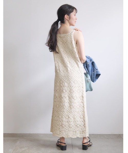 COHINA（コヒナ）の「2wayクロシェワンピース 【低身長・小柄女性】（ワンピース・レディース・ベージュ/ホワイト/ブラック・REGULAR/SHORT）」の6枚目の写真