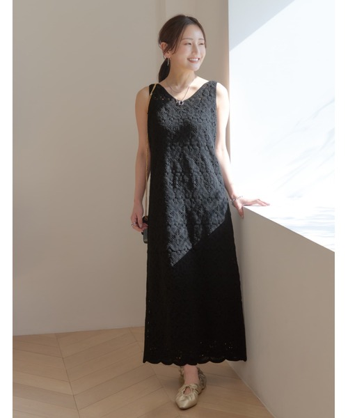 COHINA（コヒナ）の「2wayクロシェワンピース 【低身長・小柄女性】（ワンピース・レディース・ベージュ/ホワイト/ブラック・REGULAR/SHORT）」の11枚目の写真