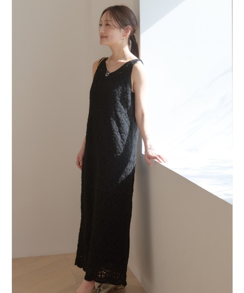 COHINA（コヒナ）の「2wayクロシェワンピース 【低身長・小柄女性】（ワンピース・レディース・ベージュ/ホワイト/ブラック・REGULAR/SHORT）」の12枚目の写真