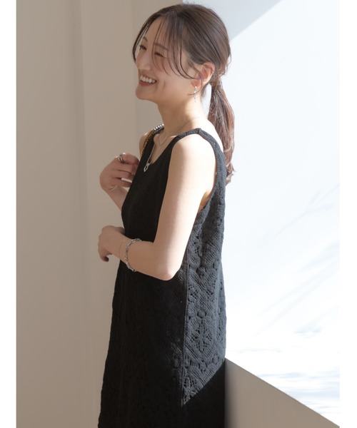 COHINA（コヒナ）の「2wayクロシェワンピース 【低身長・小柄女性】（ワンピース・レディース・ベージュ/ホワイト/ブラック・REGULAR/SHORT）」の13枚目の写真