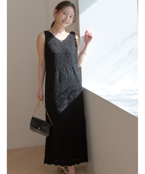 COHINA（コヒナ）の「2wayクロシェワンピース 【低身長・小柄女性】（ワンピース・レディース・ベージュ/ホワイト/ブラック・REGULAR/SHORT）」の14枚目の写真