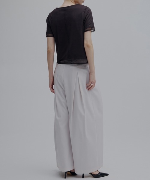 Ameri(アメリ)の「SHEER LAYERED GLIMMER GRAPHIC TEE(Tシャツ/カットソー・レディース・ブルー/チャコールグレー/ホワイト・MEDIUM/SMALL)」の7枚目の写真