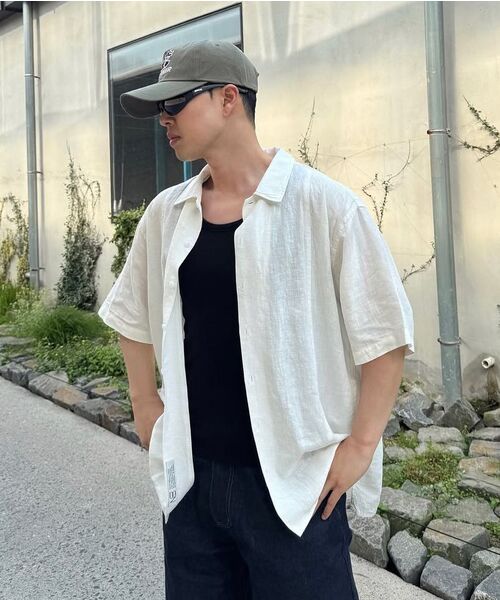 NONBLANK(ノンブランク)の「ウォッシングリネンHSシャツ_KHAKI(シャツ/ブラウス・メンズ・カーキ・MEDIUM/LARGE/X-LARGE)」の9枚目の写真