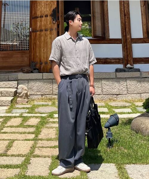 NONBLANK(ノンブランク)の「ウォッシングリネンHSシャツ_KHAKI(シャツ/ブラウス・メンズ・カーキ・MEDIUM/LARGE/X-LARGE)」の11枚目の写真