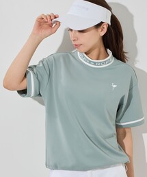 セール】【UVカット】【接触冷感】タック使いリボンモック半袖プル