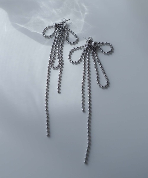 CERCA(チェルカ)の「saran jewelry/ロングボールチェーン 3way ピアス /アレルギー対応(ピアス(両耳用)・レディース・シルバー/ゴールド・FREE)」の6枚目の写真